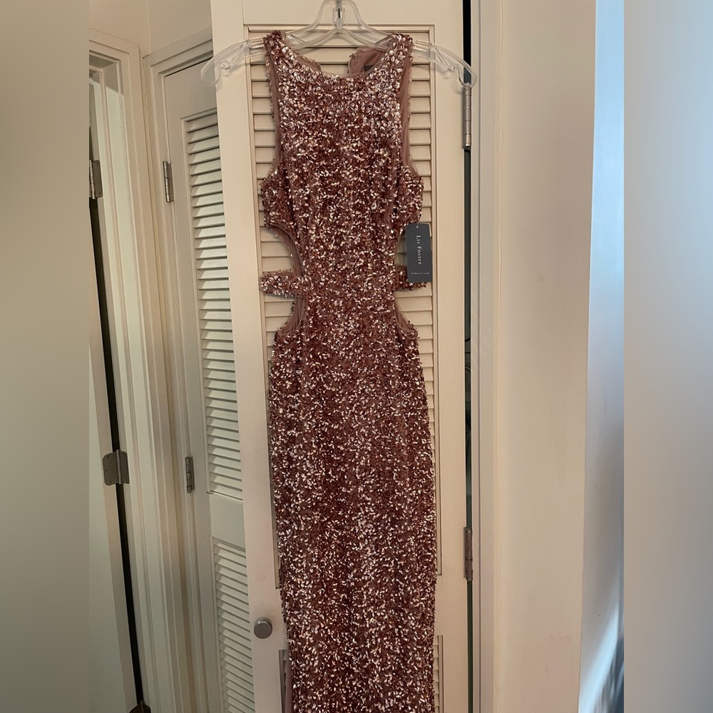 Liv Foster sequin halter dress. Worn once, size 0.